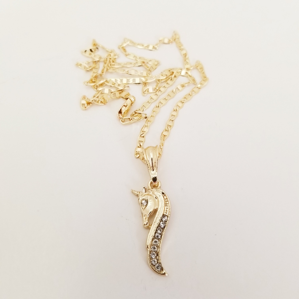 Sea Horse Wonen's Necklace. 14k Gold Plated. New
